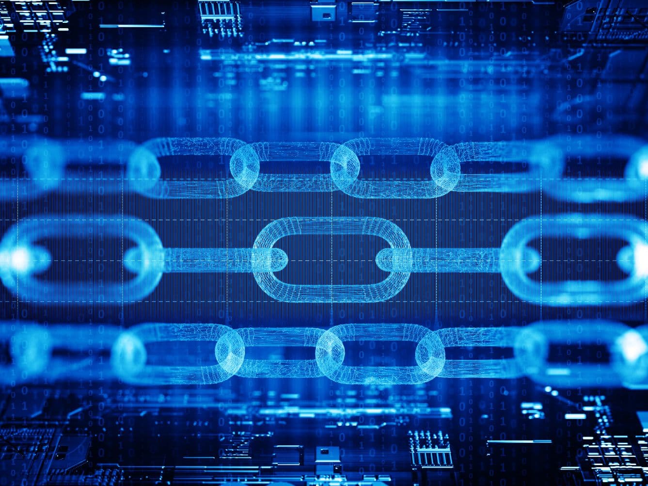 Illustration of AI and blockchain integration enhancing data security in digital transactions