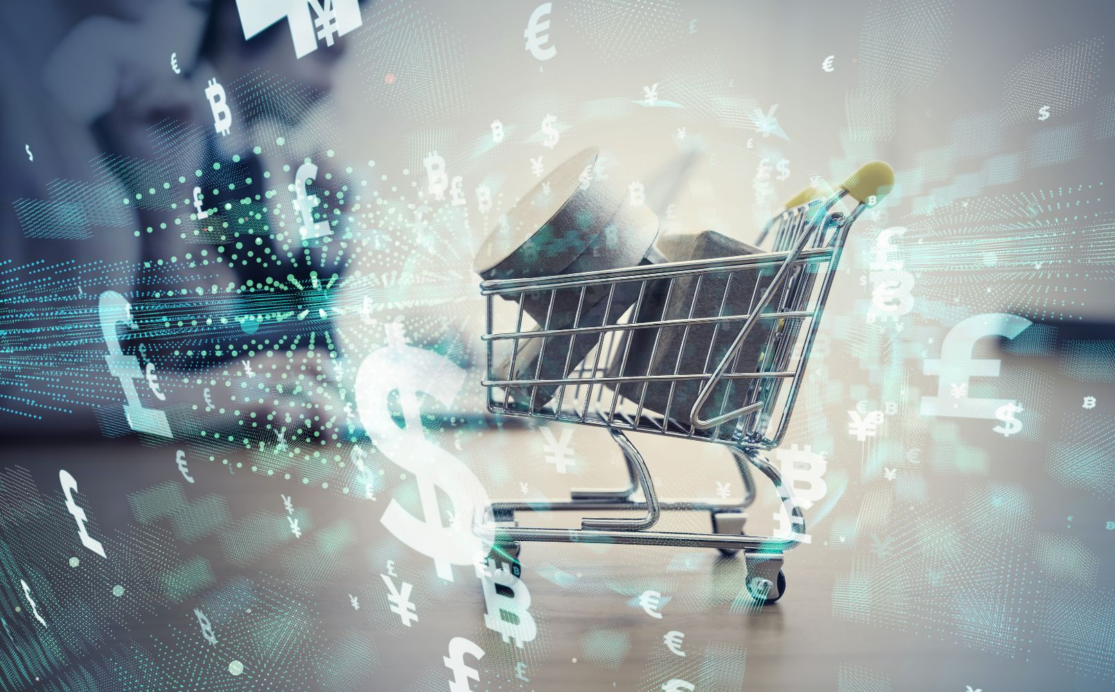 Illustration of AI algorithms personalizing online shopping experiences and automating inventory management in e-commerce