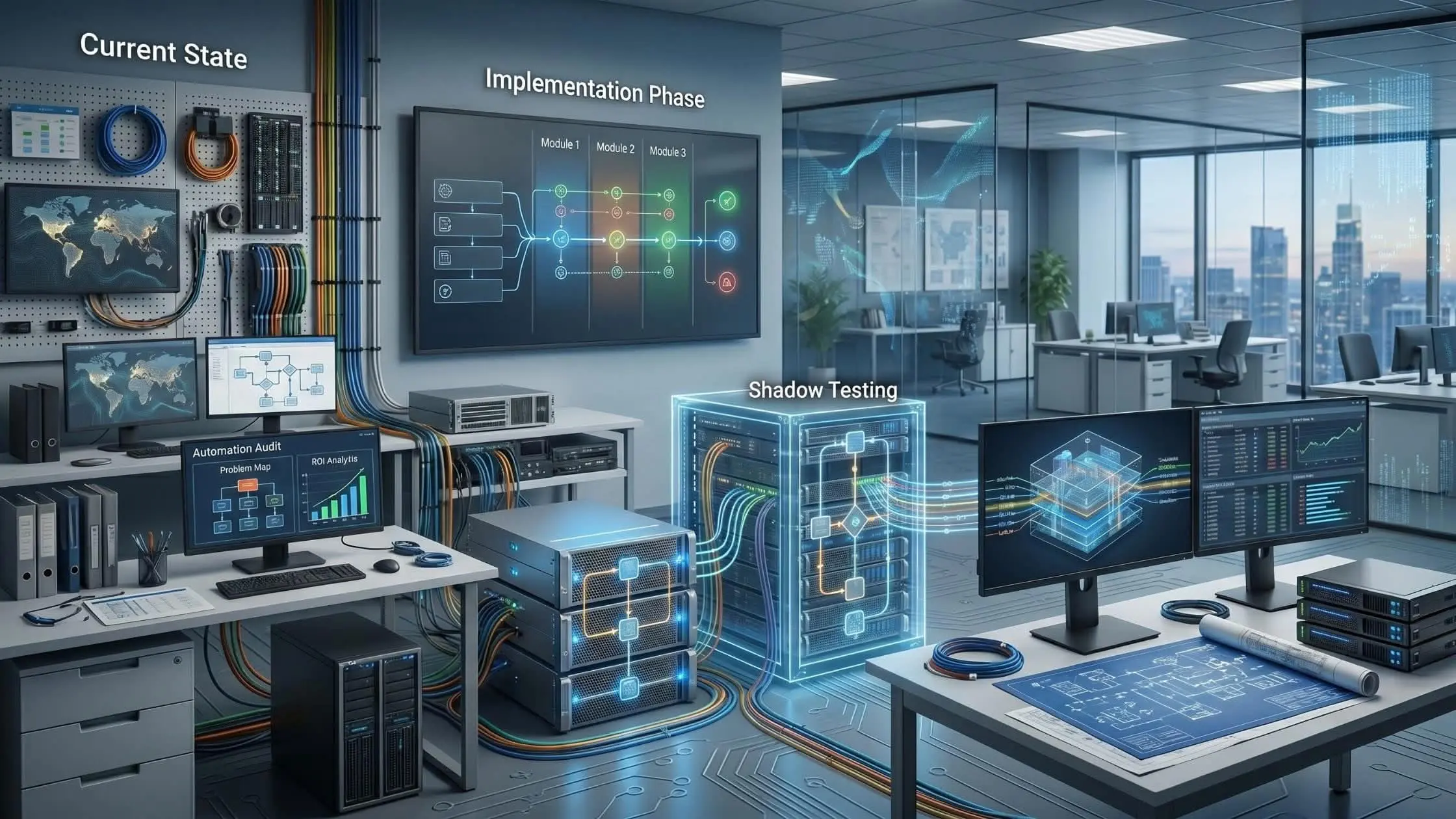 Structured automation project planning and phased implementation workflow