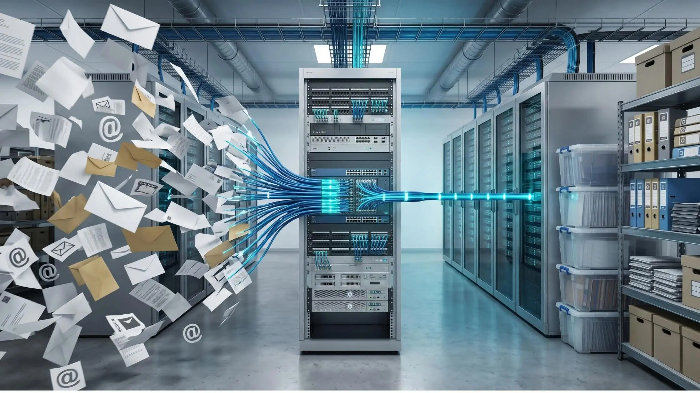 Disconnected corporate systems and incoming data being connected through a central integration infrastructure